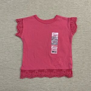 Baby girl crochet details short sleeve top NWT